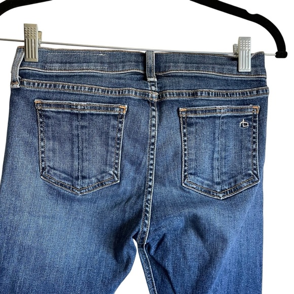 rag & bone CATE STEP HEM SKINNY ANKLE Mid-Rise Jeans In HAMPTON Chewed Hem Sz 26 - Picture 6 of 11